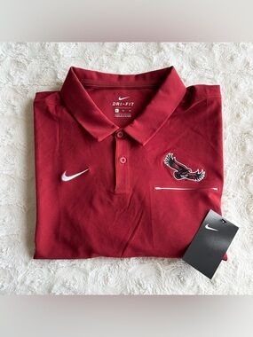 Saint Josephs Polo Shirt Mens XL Red Nike St Joes SJU Hawks Swoosh Pocket SS NWT
